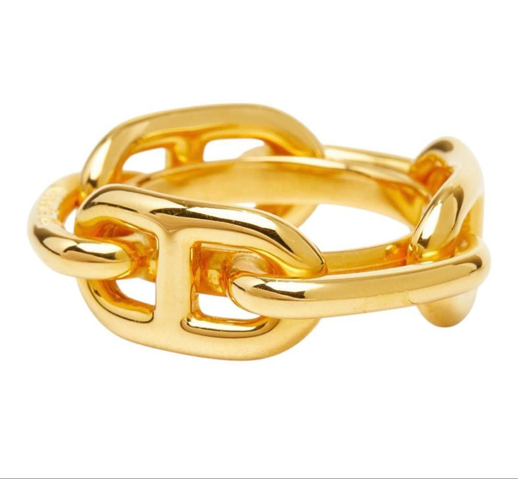 Hermes Chaine D'ancre Scarf Ring Gold Plated — view 4