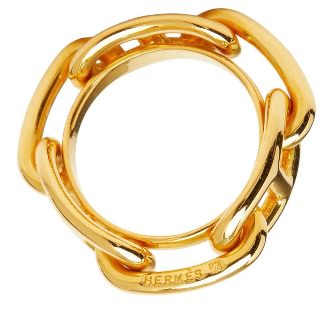 Hermes Chaine D'ancre Scarf Ring Gold Plated — view 5