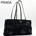 Prada Nylon Flower Handbag Triangle Logo