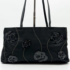 Prada Nylon Flower Handbag Triangle Logo — view 3