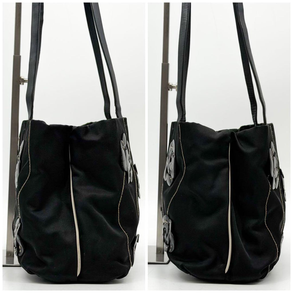 Prada Nylon Flower Handbag Triangle Logo — view 6