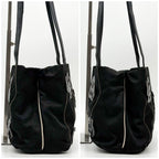 Prada Nylon Flower Handbag Triangle Logo — view 6