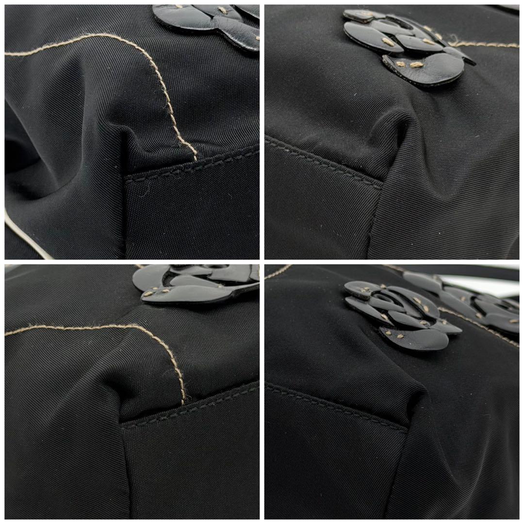 Prada Nylon Flower Handbag Triangle Logo — view 8