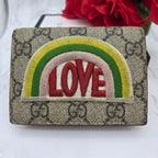 Gucci Fold Wallet Love Rainbow GG Supreme
