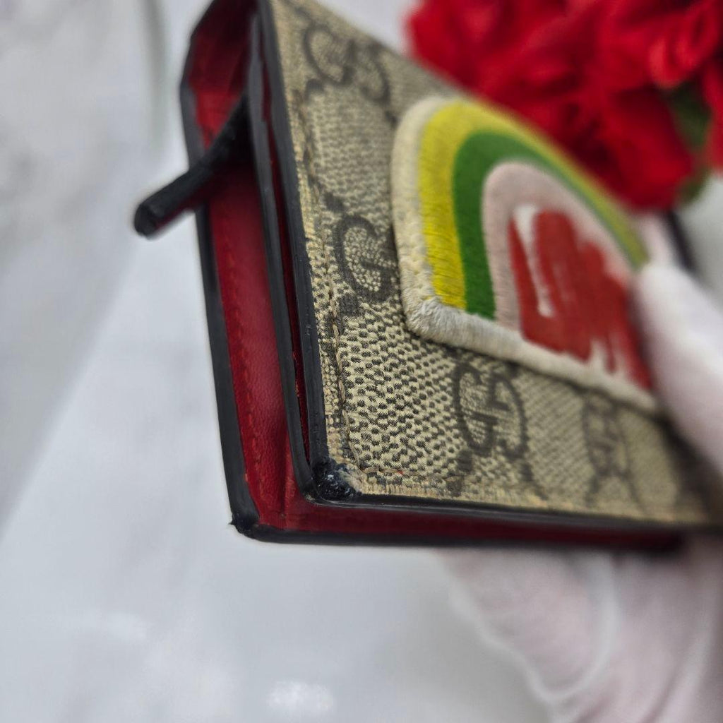 Gucci Fold Wallet Love Rainbow GG Supreme — view 5
