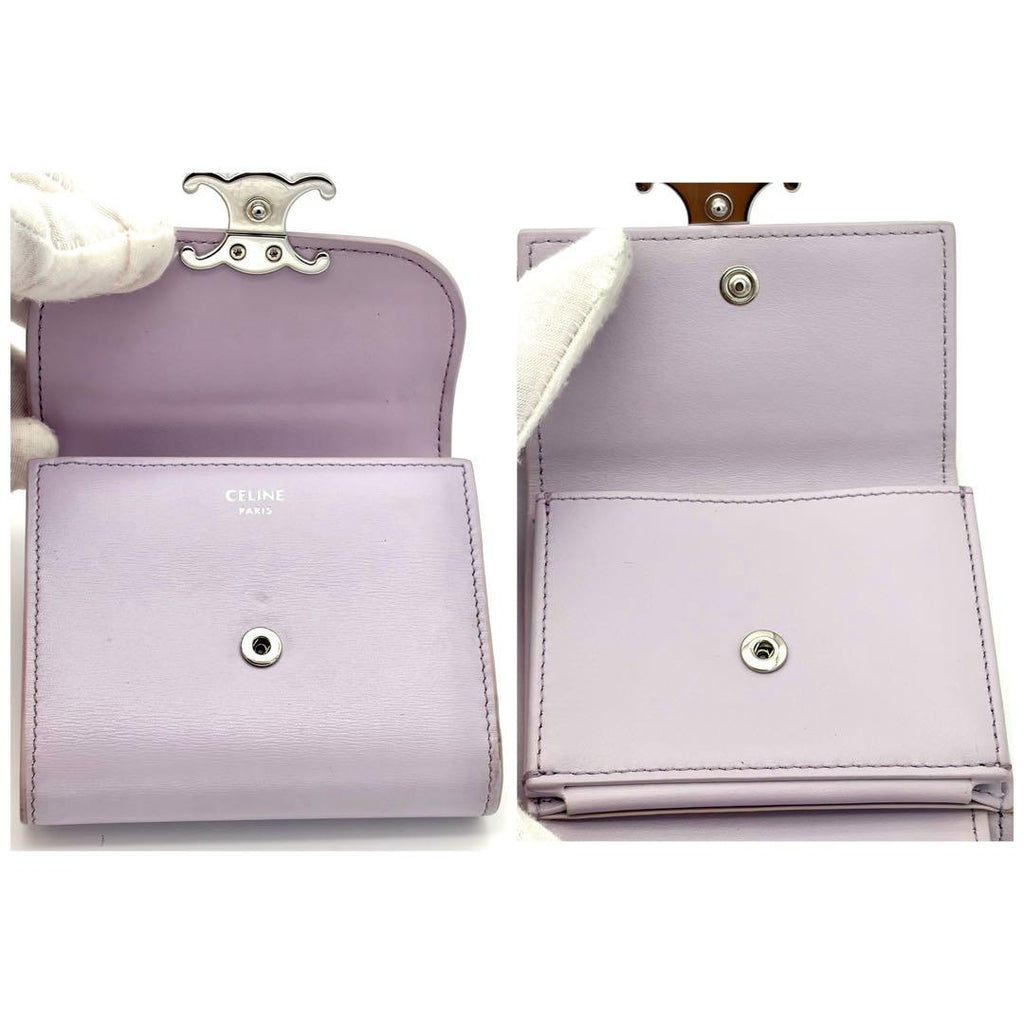 Celine Wallet Small Flap Triomphe Purple — view 5