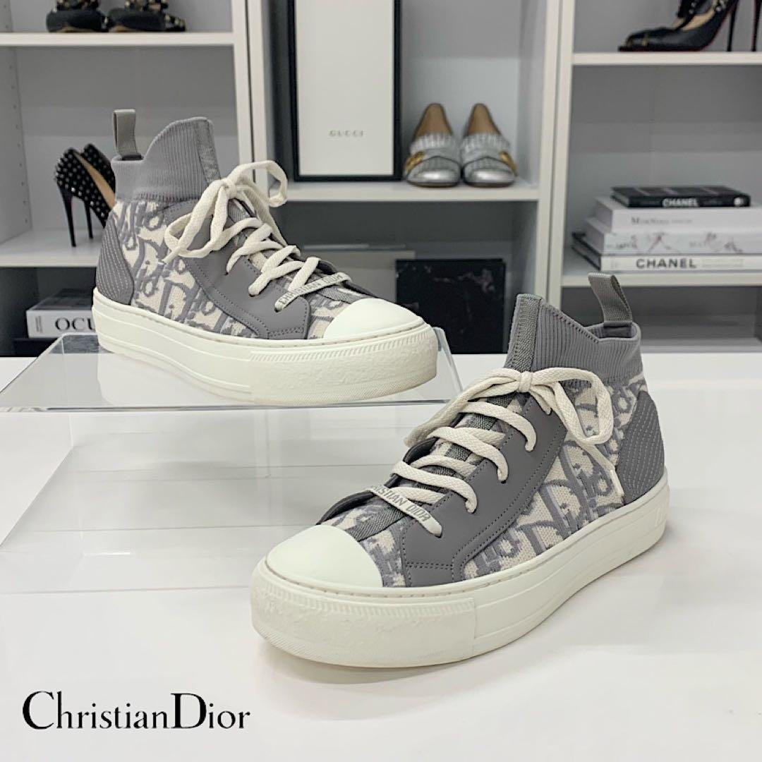 Dior Walk'n' Logo Knit Leather Sneakers