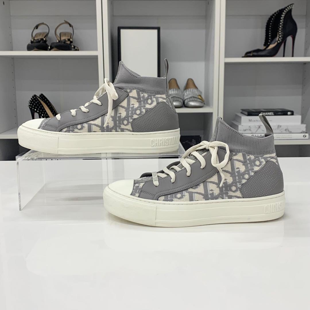 Dior Walk'n' Logo Knit Leather Sneakers — view 2