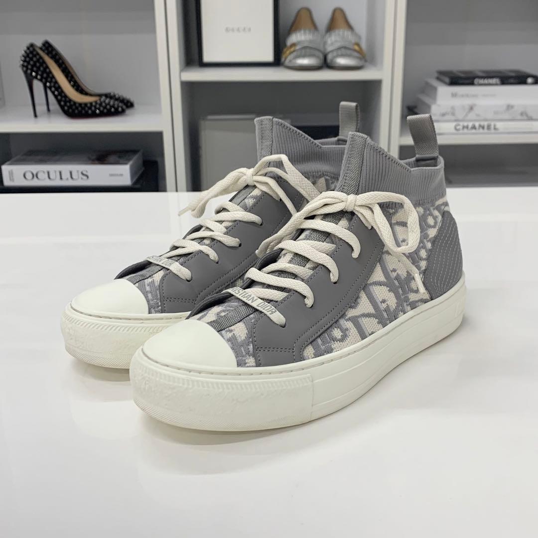 Dior Walk'n' Logo Knit Leather Sneakers — view 3
