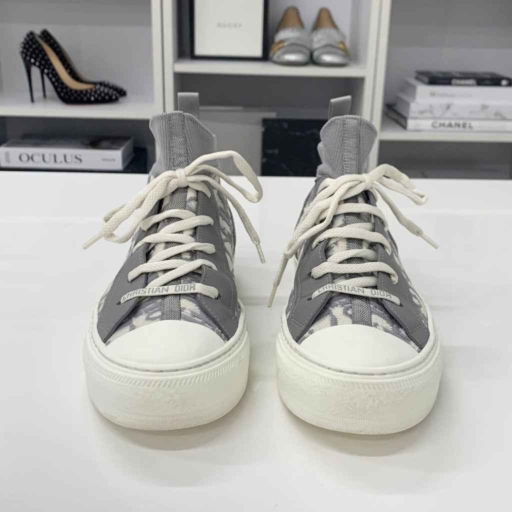 Dior Walk'n' Logo Knit Leather Sneakers — view 4