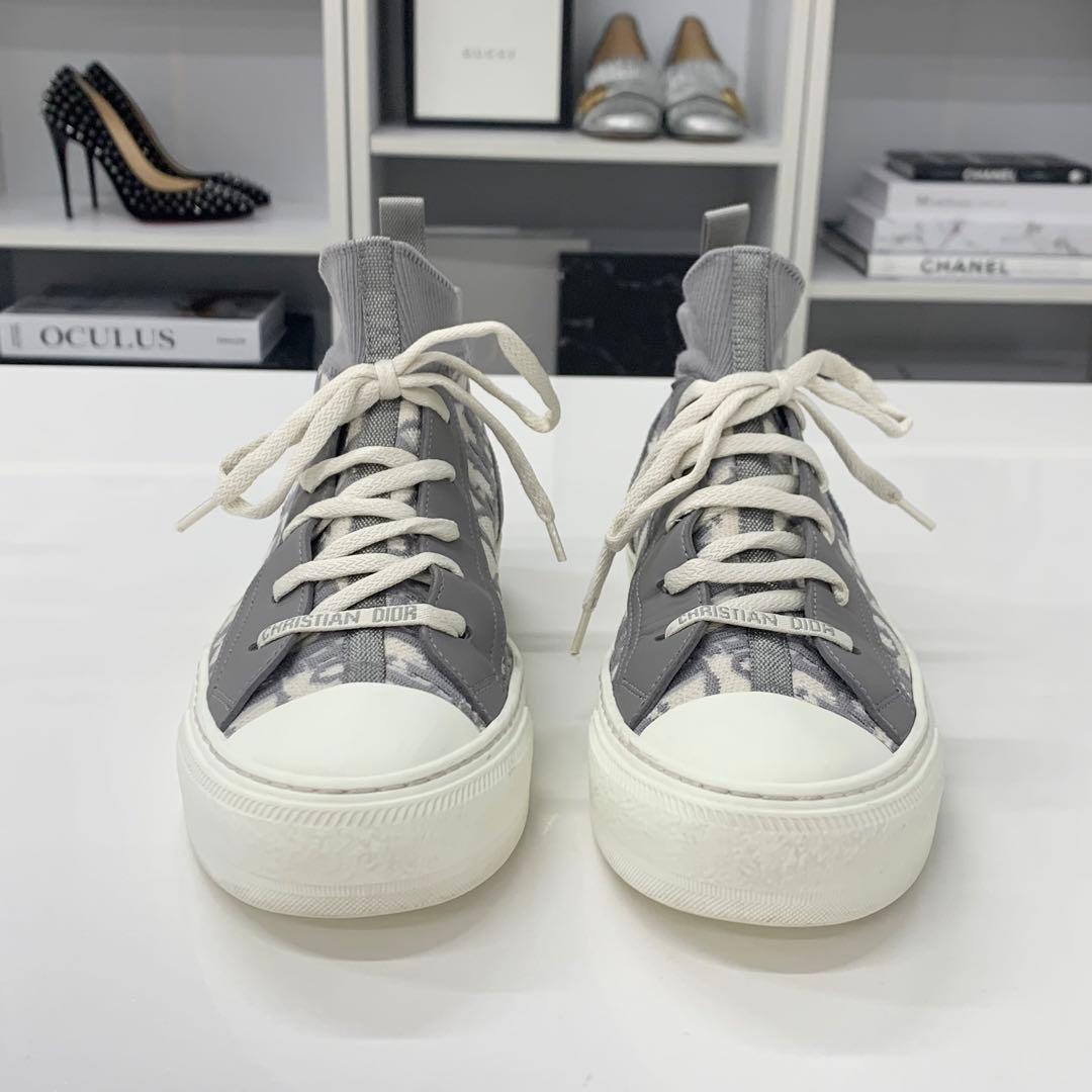 Dior Walk'n' Logo Knit Leather Sneakers — view 4