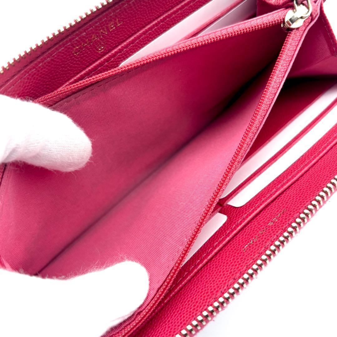 Chanel Wallet New Camellia Embossed Caviar — view 8
