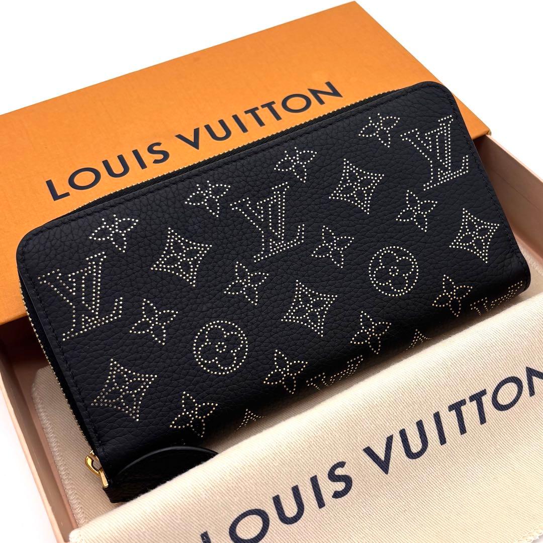 Louis Vuitton Mahina Zippy Wallet Zip Around Noir Gold