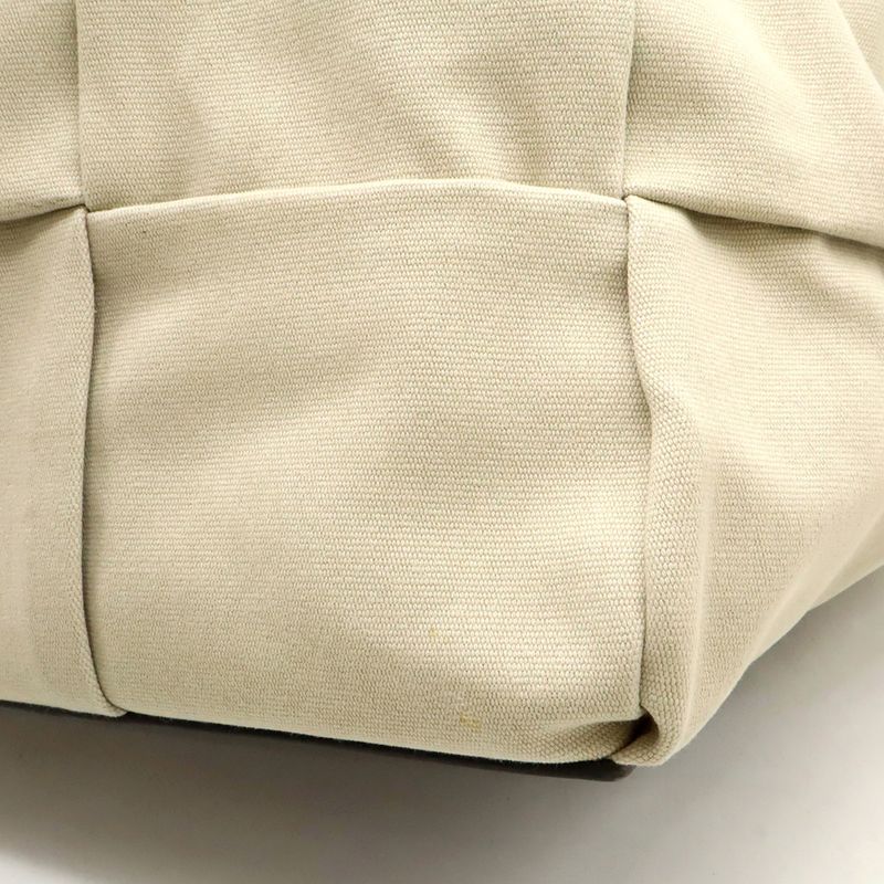 Bottega Veneta Arco Tote Bag Canvas Leather Beige Dark Brown V44 — view 7