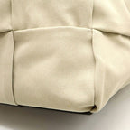 Bottega Veneta Arco Tote Bag Canvas Leather Beige Dark Brown V44 — view 7