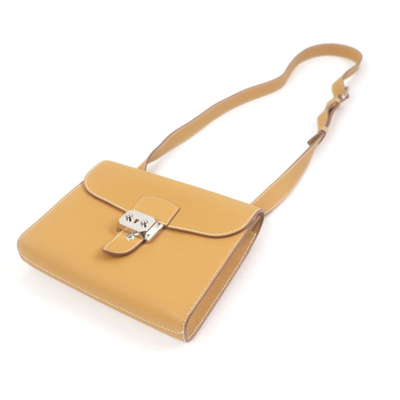 Hermes Sac A Depeches 21 Togo Leather Shoulder Bag Natural Sable — view 6