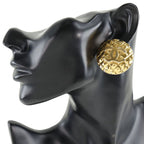 Chanel Coco Mark Quilted Vintage Gold Plated 23 42.5 g Earrings — view 3