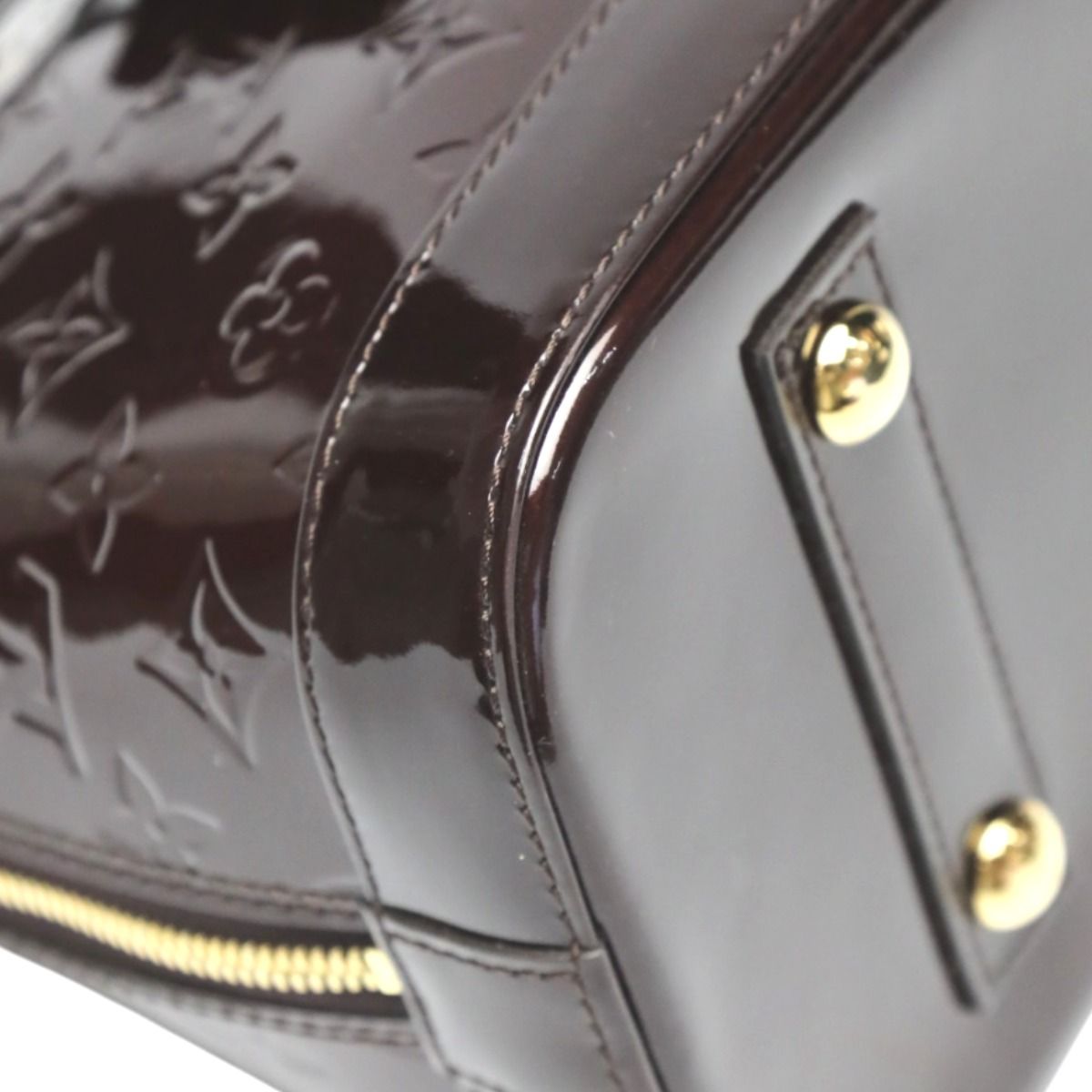 Louis Vuitton Vernis Handbag Alma PM Wine Red — view 6