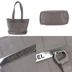 Chanel Tote Bag Chocobar 9 th Soft Caviar Leather Greyish Silver Hardware — view 3