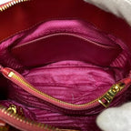 Prada Bl0838 Handbag Triangle Logo Enamel Patent Leather Scarlatto Red — view 8
