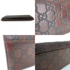 Gucci Bifold Wallet Sima Leather Dark Brown Long Small Accessories — view 3