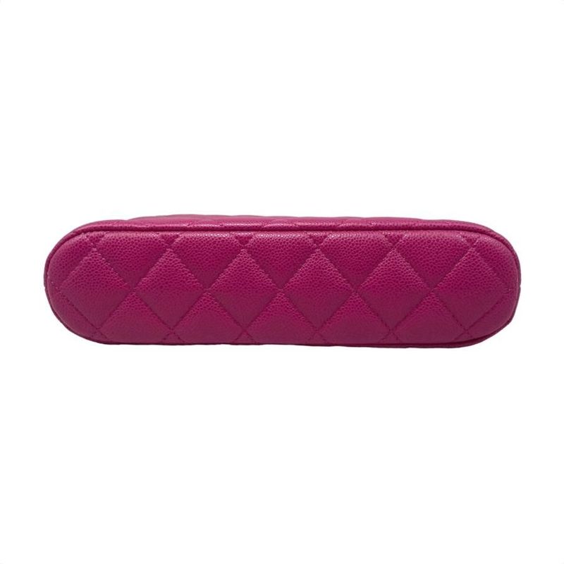 Chanel Shoulder Bag Classic Chain Clutch Quilted Caviar Leather Pink — view 5