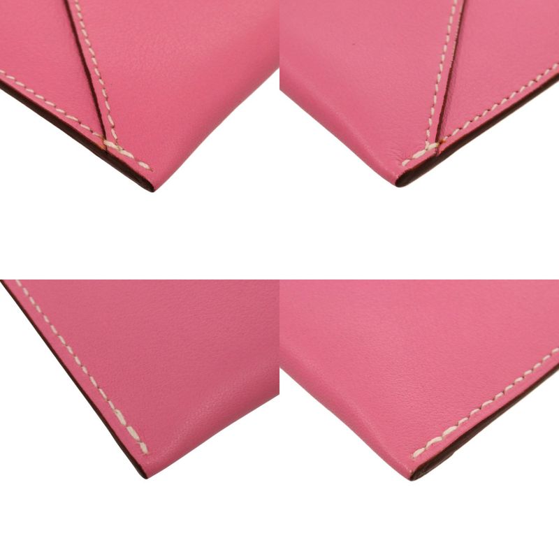 Hermes Pochette Bianca Leather Silver Hardware Pink Pouch 1083 — view 4