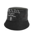 Prada Re-nylon Bucket Hat Black Studded Logo 2 Hc137 D0 S M Size — view 2