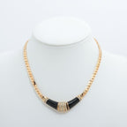 Christian Dior Choker Necklace GP Rhinestones Black And Gold Germany — view 6