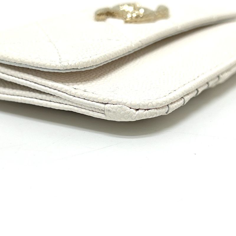 Chanel Long Wallet Coco Mark Caviar Leather White — view 6