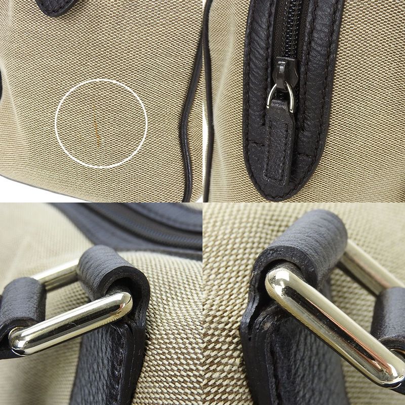 Gucci Boston Bag Handbag Shoulder Canvas Leather Beige Dark Brown Casual — view 5