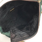 Prada Nylon Quilted Chain Shoulder Bag Green — view 8