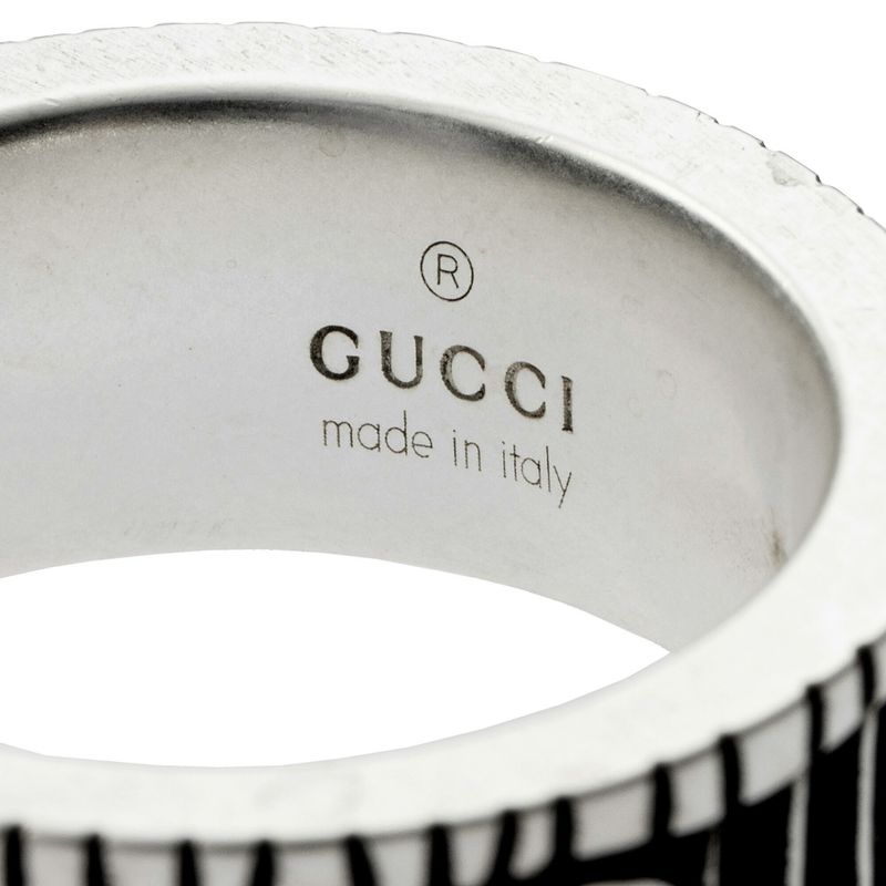 Gucci Ring Double G Silver Black — view 5