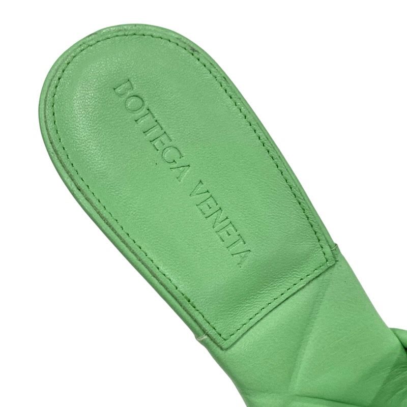 Bottega Veneta Lido Sandals Shoes Leather Light Green Mules Intrecciato — view 7