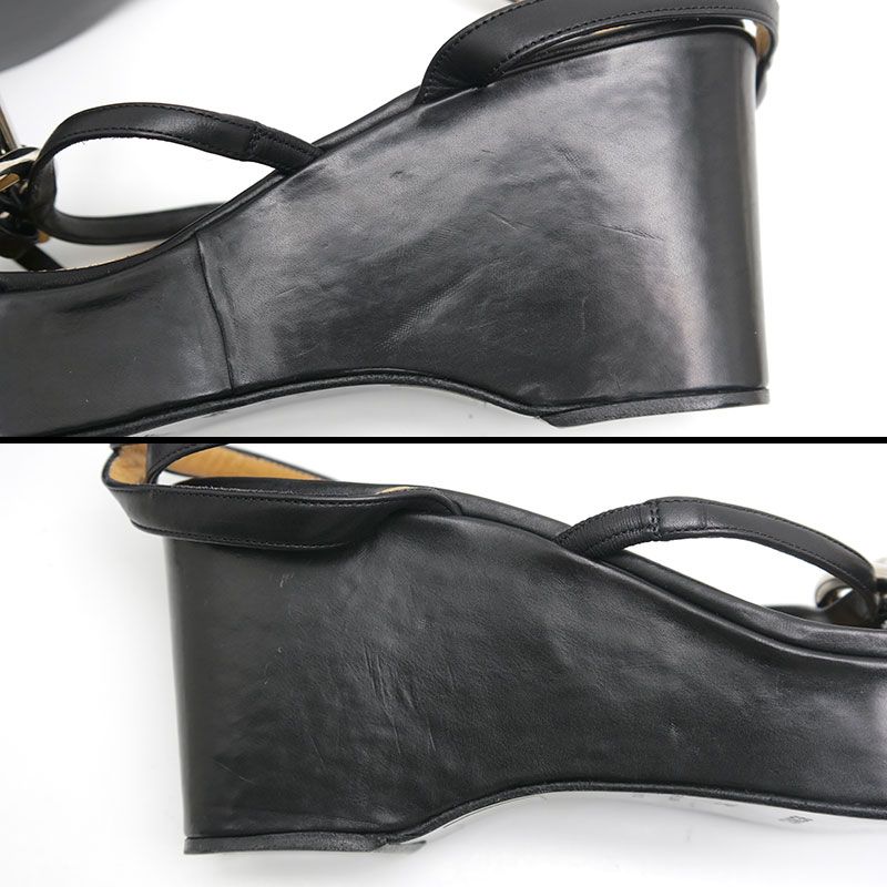 Hermes Echape Sandals 38.5 Black — view 7