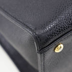 Chanel Logo Caviar Leather Black Handbag — view 4