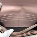 Gucci Bifold Long Wallet Pink Beige Striped Leather — view 6