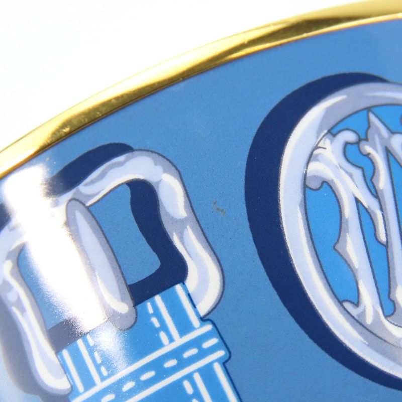 Hermes Bracelet Emile TGM Metal Cloisonne Blue Multicolor Gold Hardware Bangle — view 8