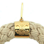 Celine Pendant Top Scrunchie Beige Gold Hardware Plated Accessory — view 6