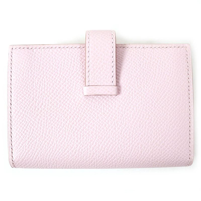 Hermes Bearn Mini Mauve Pere Silver Hardware Vaux Epson Compact Wallet Bifold — view 3