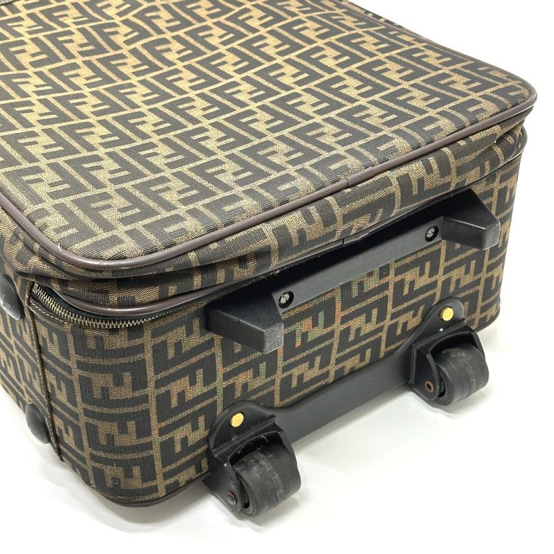 Fendi Carry-on Luggage Bag Zucca Pattern Canvas Brown Travel Suitcase — view 3