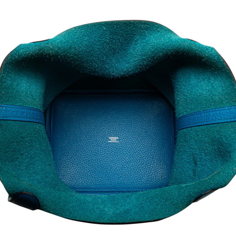 Hermes Picotin Lock MM Blue With Silver Hardware Taurillon Clemence — view 7