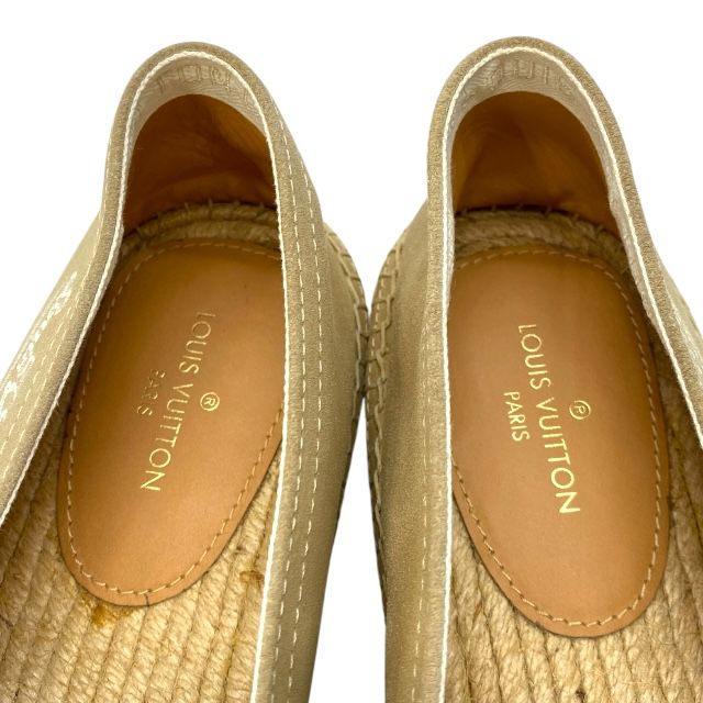 Louis Vuitton Cl1116 Jute Bidar Line Espadrille Slip-on Beige Suede Hemp — view 7