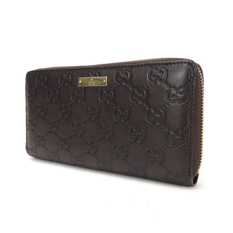 Gucci Long Wallet GG Leather Brown Dark Gold Hardware Guccissima — view 2