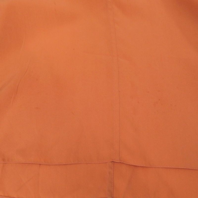 Hermes V-Neck Blouse with Scarf Silk Orange 0792 — view 6