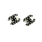 Chanel Coco Mark Motif Plastic Rhinestone Earrings Accessories 04A — view 5