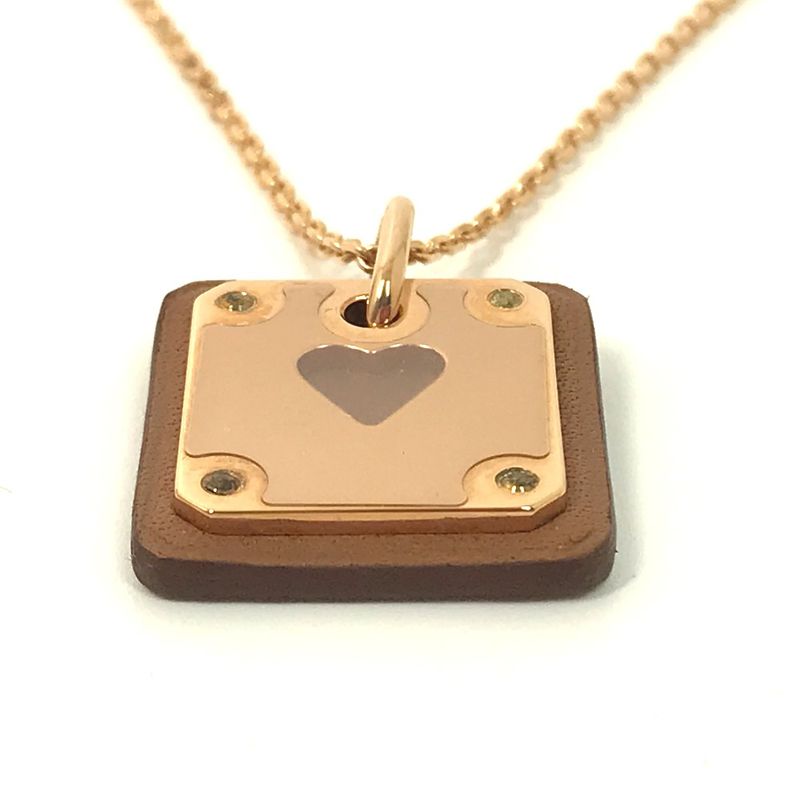 Hermes Necklace As de Coeur PM Metal Brown — view 7