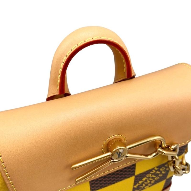Louis Vuitton Shoulder Bag Nano Steamer Damier Pop Canvas Yellow Brown — view 7