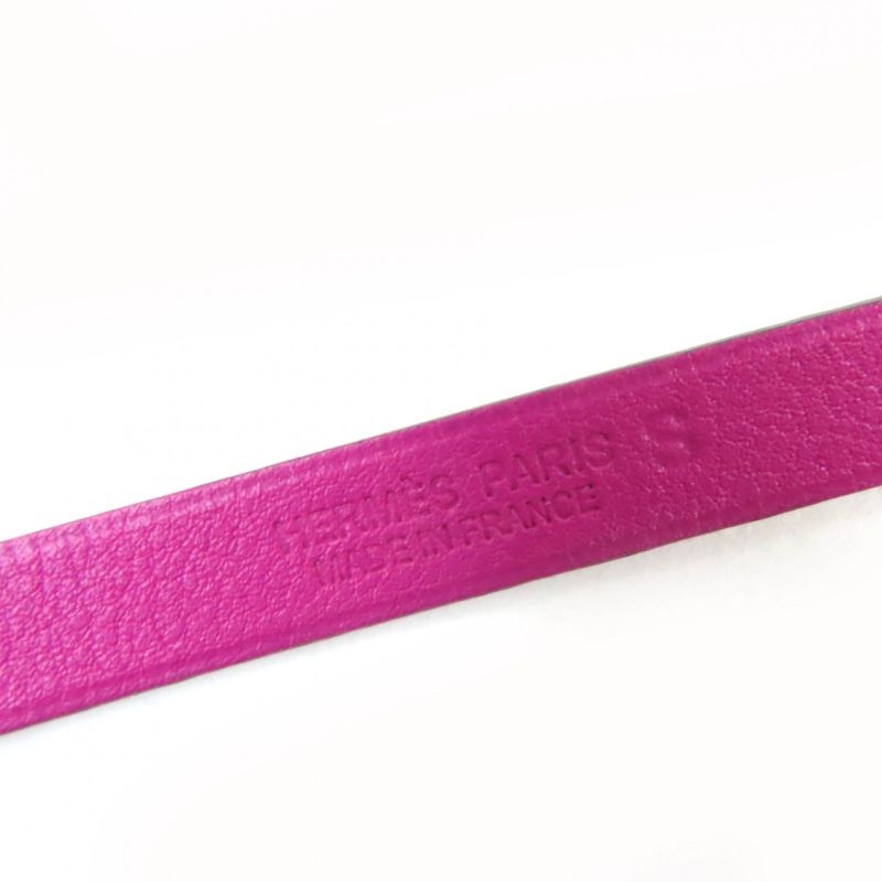 Hermes Medor Infini Dubretour Bracelet Leather Silver Hardware Bangle Purple T3 — view 7