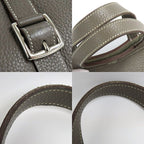 Hermes Halzan 31 Taurillon Clemence Etain Silver Hardware R 2014 Gray — view 8